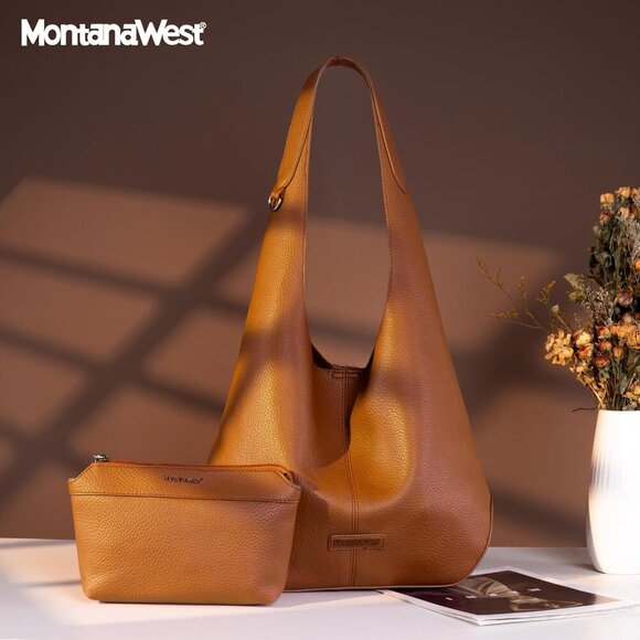 Hobo Bags Purse for Women Ultra Soft Foldable Shoulder Slouchy Handbags with Cos - Picture 6 of 9